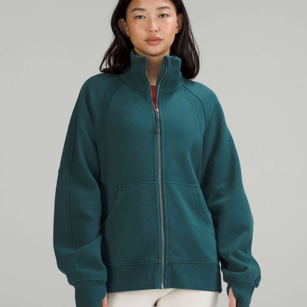 Lululemon Scuba Oversized Funnel-Neck Full Zip Green Jasper